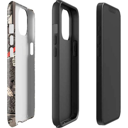 DC Comics Superman Vintage Action pose pattern iPhone 15 Impact Case