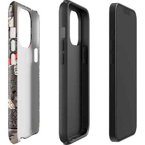 DC Comics Superman Vintage Action pose pattern iPhone 14 Pro Impact Case