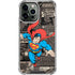 DC Comics Superman Vintage Action pose pattern iPhone 14 Pro Max Clear Case