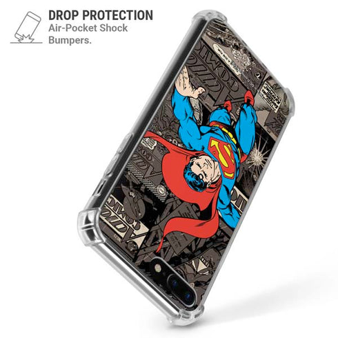 DC Comics Superman Vintage Action pose pattern iPhone 7/8 Plus Clear Case