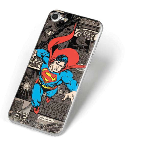 DC Comics Superman Vintage Action pose pattern iPhone 7 Skin