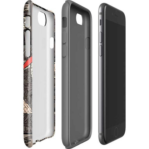 DC Comics Superman Vintage Action pose pattern iPhone SE (2nd & 3rd Gen) Pro Case