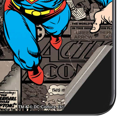 DC Comics Superman Vintage Action pose pattern iPhone SE (2nd & 3rd Gen) Skin