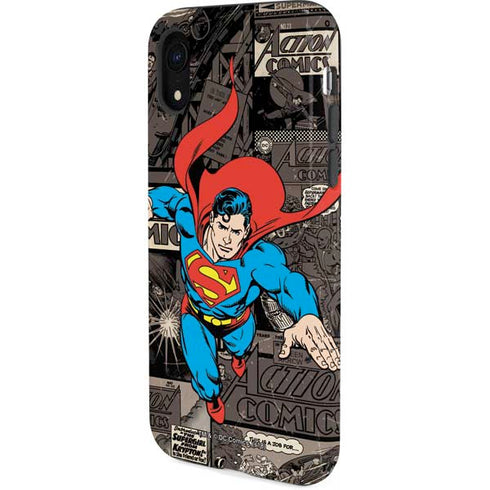DC Comics Superman Vintage Action pose pattern iPhone XR Pro Case