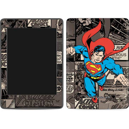 DC Comics Superman Vintage Action pose pattern Amazon Kindle Skin