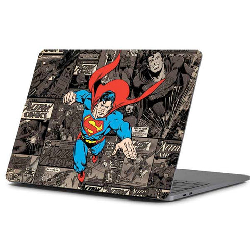 DC Comics Superman Vintage Action pose pattern Apple MacBook Pro 13-inch Skin