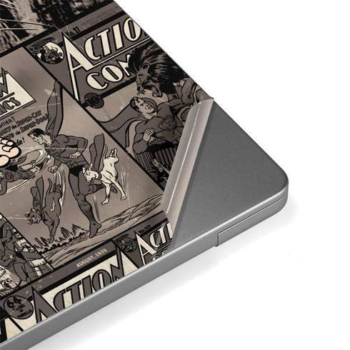 DC Comics Superman Vintage Action pose pattern MacBook Pro 14in (2021-24) Skin