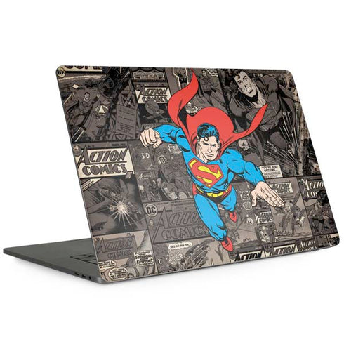 DC Comics Superman Vintage Action pose pattern Apple MacBook Pro 15-inch Skin
