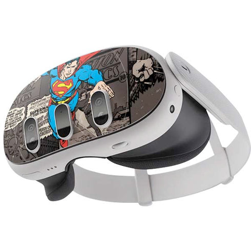 DC Comics Superman Vintage Action pose pattern Meta Quest 3 Skin
