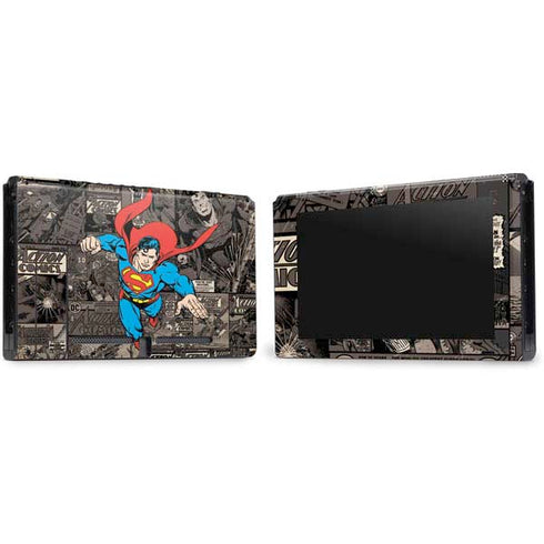 DC Comics Superman Vintage Action pose pattern Nintendo Switch Bundle Skin