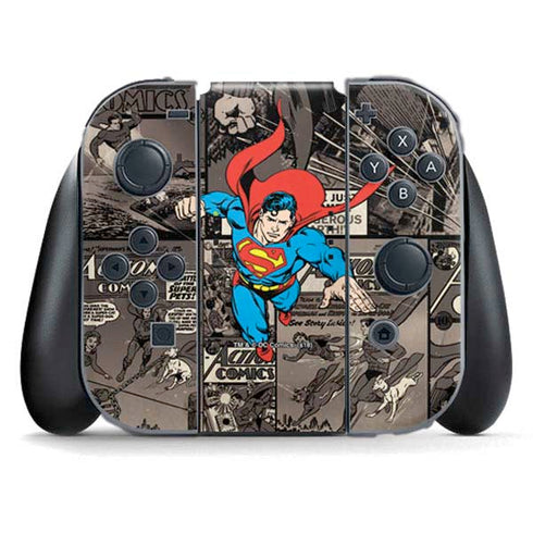 DC Comics Superman Vintage Action pose pattern Nintendo Switch (2017-2021) Joy-Con Controller Skin