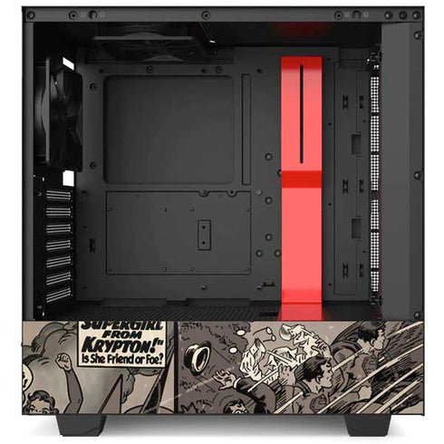 DC Comics Superman Vintage Action pose pattern NZXT H510 Compact ATX Mid-Tower Case Skin