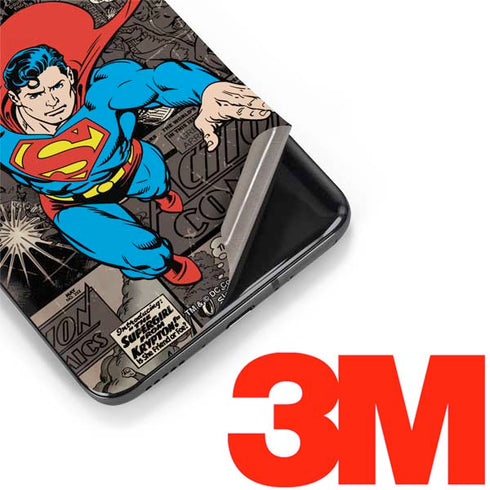 DC Comics Superman Vintage Action pose pattern OnePlus 7 Pro Skin