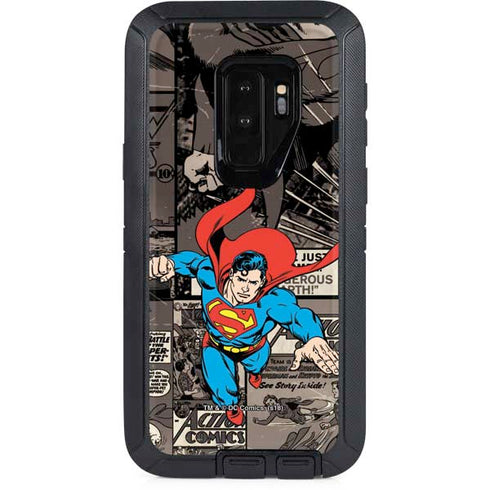 DC Comics Superman Vintage Action pose pattern Otterbox Defender Galaxy Skin