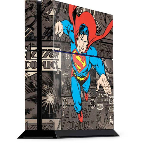 DC Comics Superman Vintage Action pose pattern PS4 Console Skin