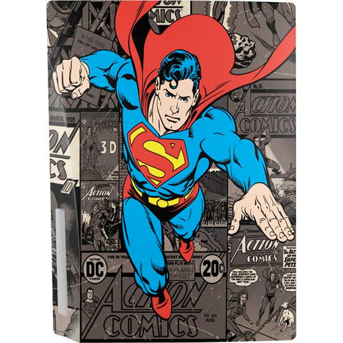 DC Comics Superman Vintage Action pose pattern PS5 Console Skin