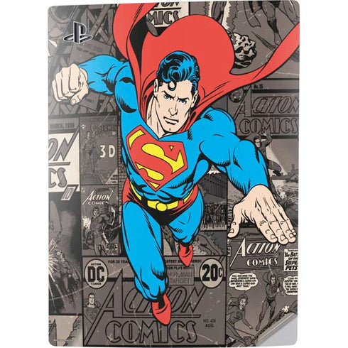DC Comics Superman Vintage Action pose pattern PS5 Digital Edition Console Skin