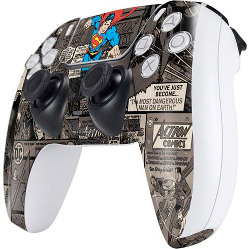 DC Comics Superman Vintage Action pose pattern PS5 Controller Skin