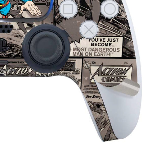 DC Comics Superman Vintage Action pose pattern PS5 Slim Digital Edition Bundle Skin