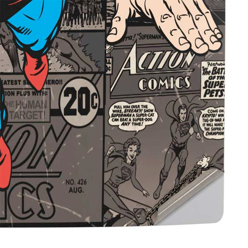 DC Comics Superman Vintage Action pose pattern PS5 Slim Digital Edition Console Skin