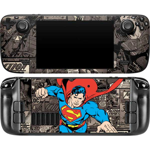 DC Comics Superman Vintage Action pose pattern Steam Deck Handheld Gaming Computer Skin