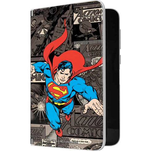 DC Comics Superman Vintage Action pose pattern Surface Duo Skin