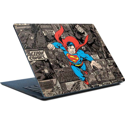 DC Comics Superman Vintage Action pose pattern Surface Laptop Skin