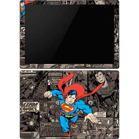 DC Comics Superman Vintage Action pose pattern Surface Pro 6 Skin