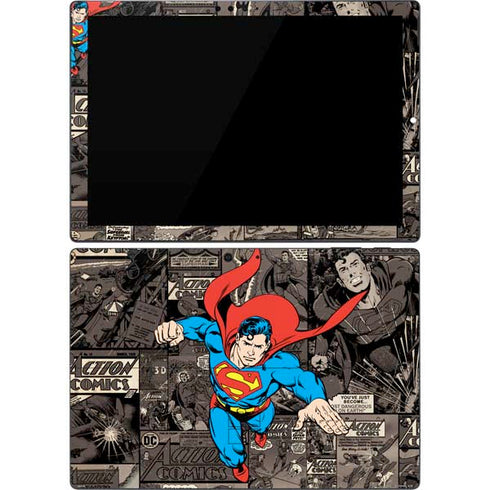 DC Comics Superman Vintage Action pose pattern Surface Pro 7 Skin