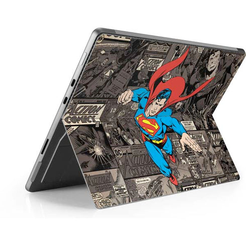 DC Comics Superman Vintage Action pose pattern Surface Pro 8 Skin