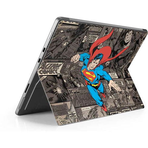 DC Comics Superman Vintage Action pose pattern Surface Pro 9 Skin