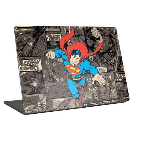 DC Comics Superman Vintage Action pose pattern Universal Laptop 13in (10.6 x 7.6in) Skin