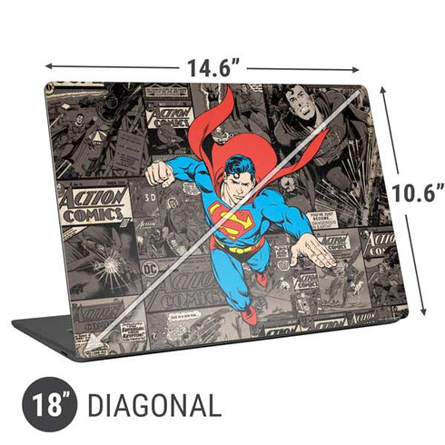 DC Comics Superman Vintage Action pose pattern Universal Laptop 18in (14.6 x 10.6in) Skin