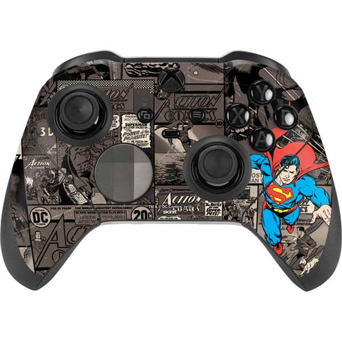 DC Comics Superman Vintage Action pose pattern Xbox Elite Wireless Controller Series 2 Skin