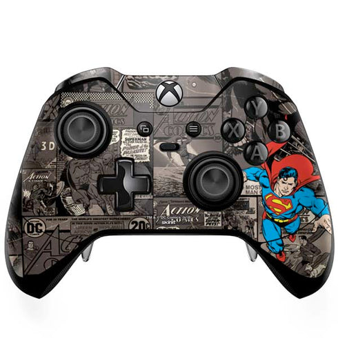 DC Comics Superman Vintage Action pose pattern Xbox One Elite Controller Skin