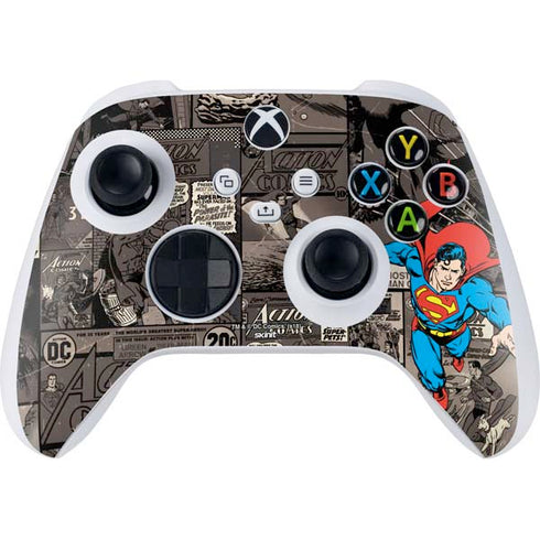 DC Comics Superman Vintage Action pose pattern Xbox Series S Controller Skin