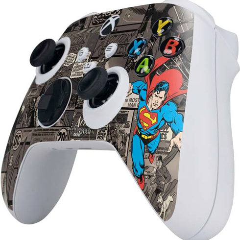 DC Comics Superman Vintage Action pose pattern Xbox Series S Controller Skin