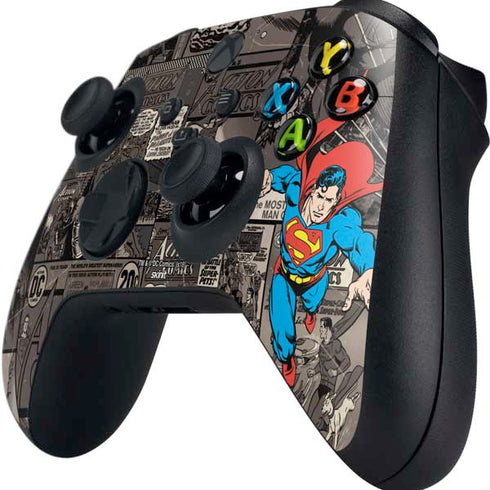 DC Comics Superman Vintage Action pose pattern Xbox Series X Controller Skin