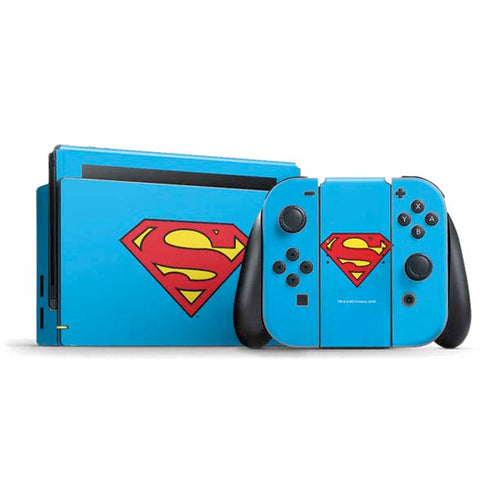 DC Comics Superman Official Logo Nintendo Switch Bundle Skin