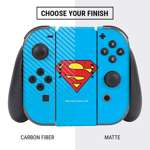DC Comics Superman Official Logo Nintendo Switch Bundle Skin