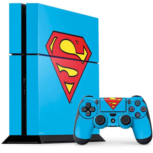 DC Comics Superman Official Logo PS4 Console and Controller Bundle Skin