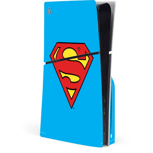 DC Comics Superman Official Logo PS5 Slim Disk Console Skin