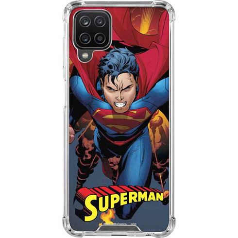 DC Comics Superman Action Flying Pose Galaxy A12 Clear Case