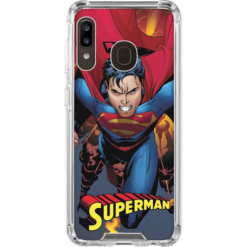 DC Comics Superman Action Flying Pose Galaxy A30 Clear Case