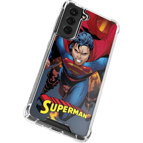 DC Comics Superman Action Flying Pose Galaxy S21 FE Clear Case