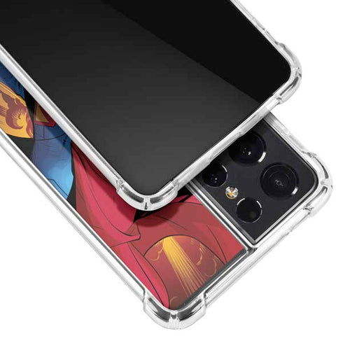 DC Comics Superman Action Flying Pose Galaxy S21 Ultra 5G Clear Case