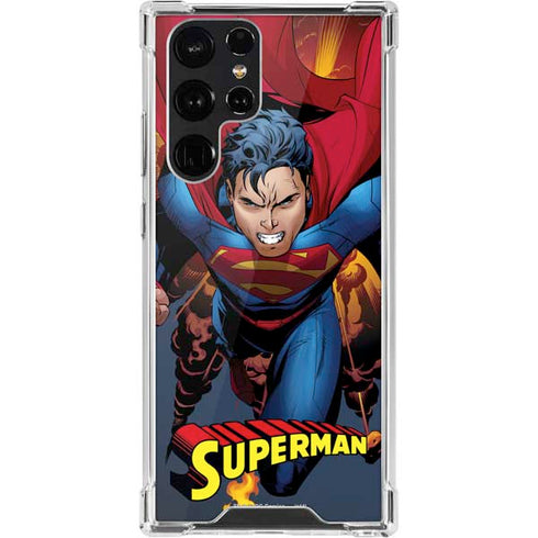 DC Comics Superman Action Flying Pose Galaxy S22 Ultra Clear Case