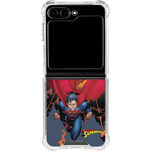 DC Comics Superman Action Flying Pose Galaxy Z Flip5 5G Clear Case