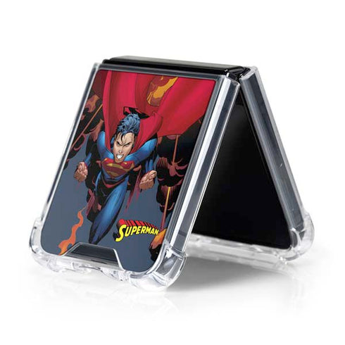DC Comics Superman Action Flying Pose Galaxy Z Flip5 5G Clear Case