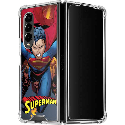 DC Comics Superman Action Flying Pose Galaxy Z Fold4 5G Clear Case